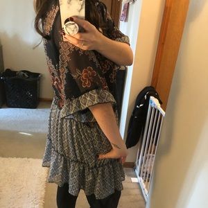 Navy Floral boho kimono